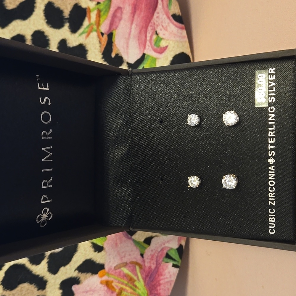 Primrose Sterling Silver Cubic Zirconia Earrings - NWT (2 Pair)